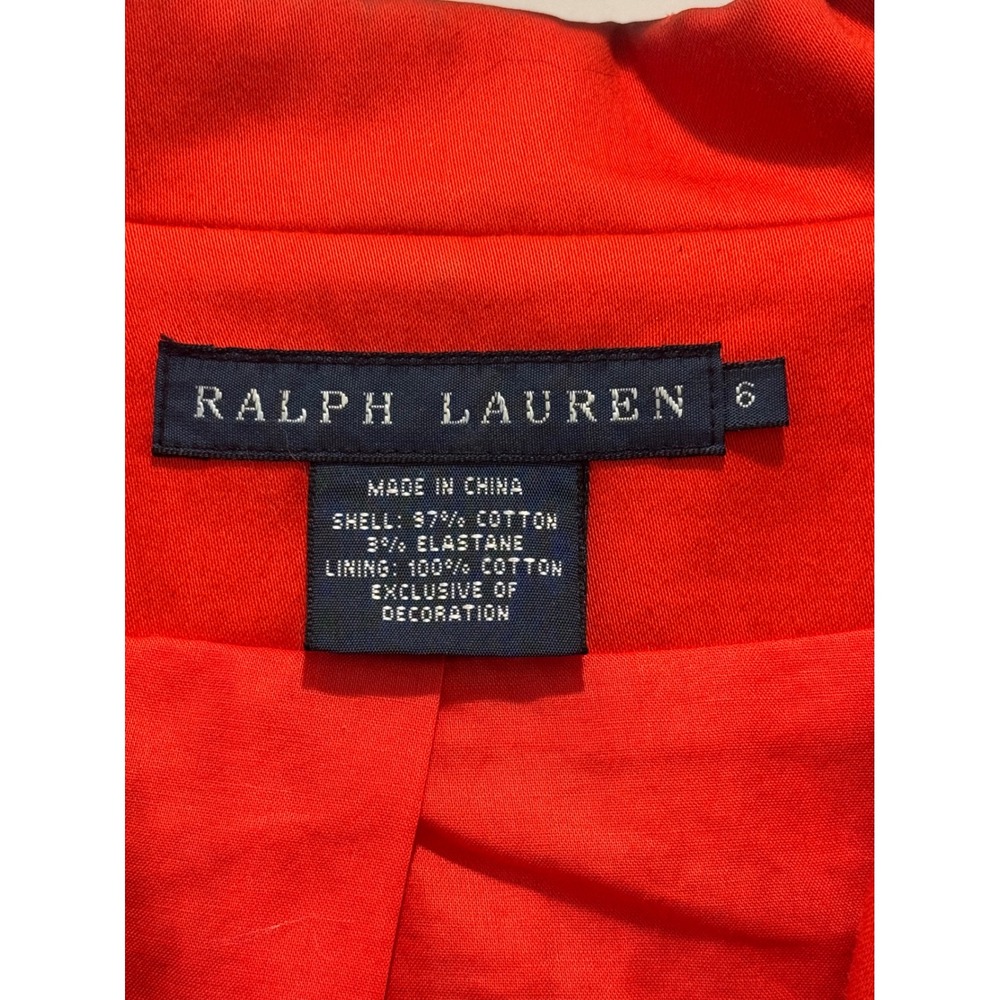 Ralph Lauren Blazer Women 6 Red Bullion Crest Silver Button Preppy Collegiate - Picture 3 of 8